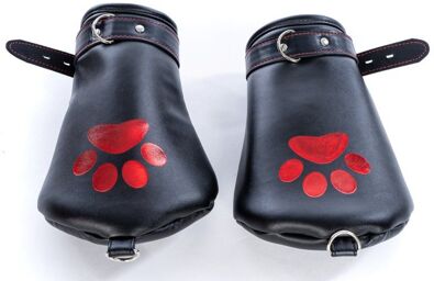 Mitaines Dog Paw Noir-Rouge