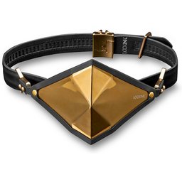 Bâillon Boule Stylisé Cuir et Métal Doré