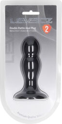 Plug Anal en Silicone Liquide Double Rattle - M - Noir