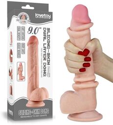 Gode réaliste en silicone doux 23 cm avec double densité