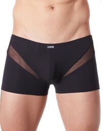Boxer noir sexy avec fine résille en V Noir