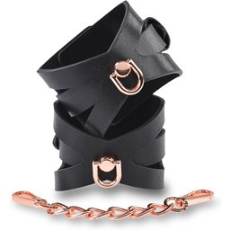 Menottes Poignets Simili Cuir et Cuivre Brat