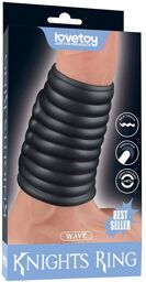 Wave Knights Ring - Manchon vibrant pour pénis (Ø 3,7 cm) - Noir