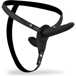 Gode ceinture double en silicone et similicuir Dool