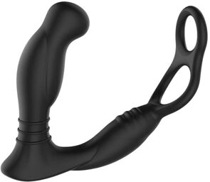 Stimulateur Prostatique Vibrant & Double Cockring SIMUL8 Noir