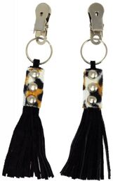 Pinces à seins avec petit fouet cuir