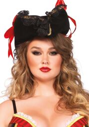 Chapeau façon cape et d'épée Noir et rouge