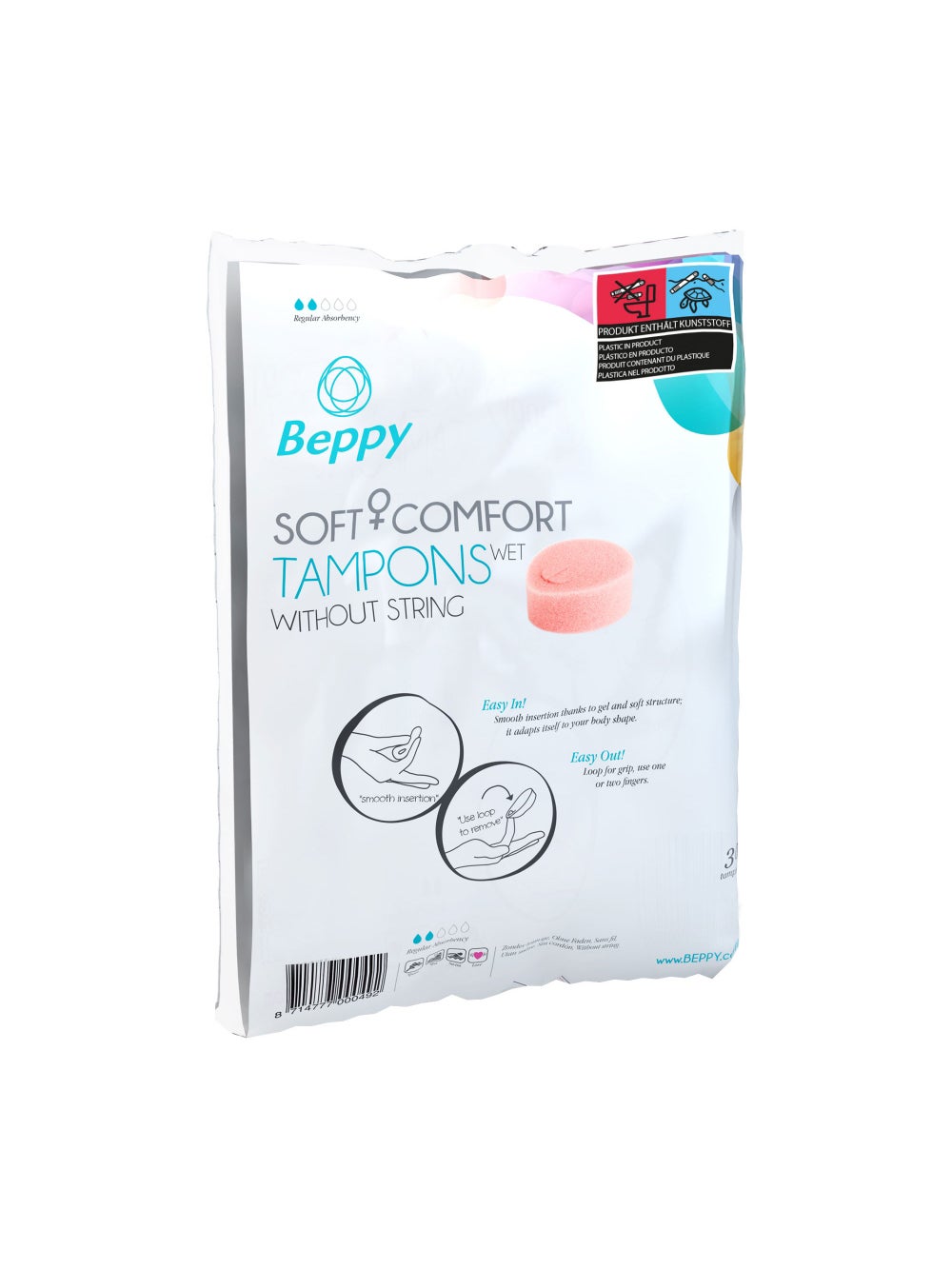 Éponges Menstruelles Soft + Comfort WET Tampons Boîte de 30