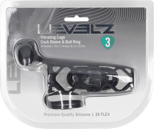 Manchon en silicone vibrant pour pénis et anneau pour testicules - Noir