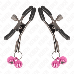 pince à tétons double cloche rose 6 cm