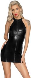 Mini robe zippée snake wetlook Noir