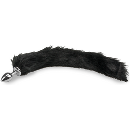 Plug queue de renard fourrure vegan noire