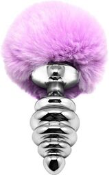 Plug anal en métal Fluffy Twist L Rose