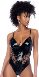 Body string en vinyle noir Noir