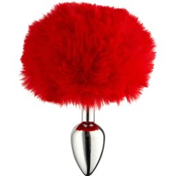 Fluffy Red Plug Anal en Métal S