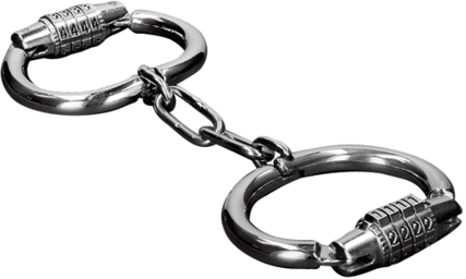 menottes dures en métal avec serrure combinaison