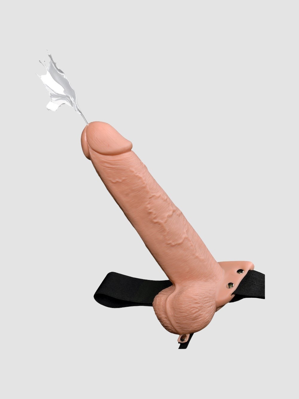 Gode ceinture éjaculateur creux avec testicules 22,9 cm Hollow Strap-On