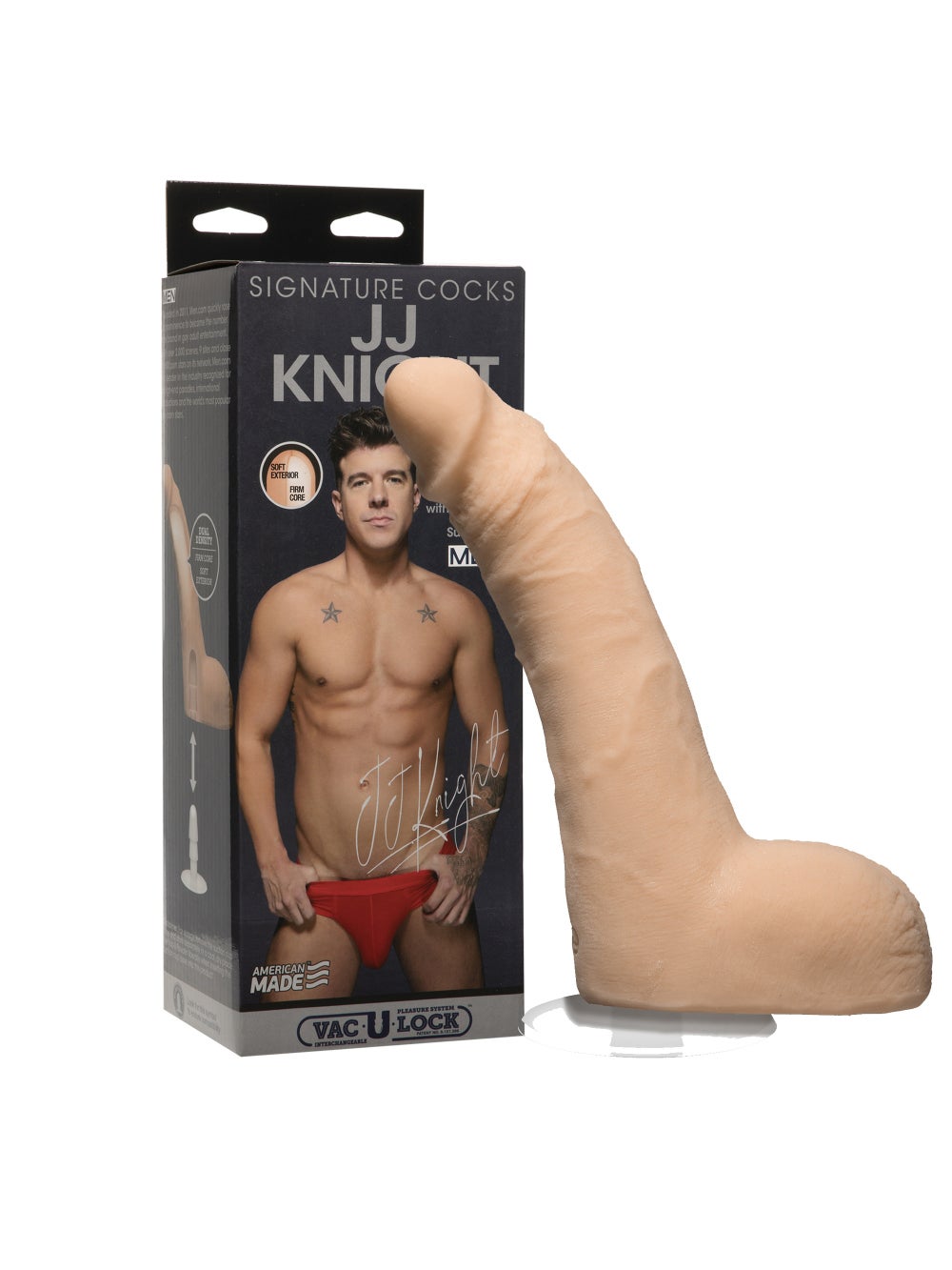 Gode avec testicules JJ Knight 21,6 cm Signature Cocks