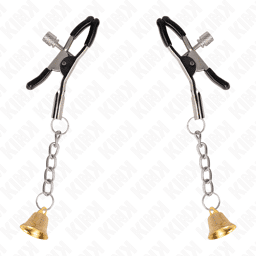 pinces à tétons pendentif cloche or 6 cm