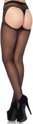 Collant transparent avec dos string Black