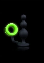 Plug avec Cock Ring Neon Green/Black