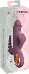 Vibromasseur triple stimulation en silicone doux et rechargeable