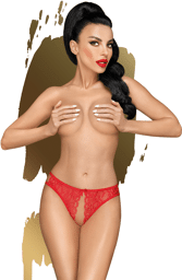 Culotte ouverte rouge Naughty valentine - PH0121RED Rouge