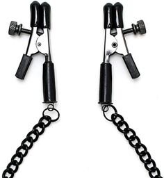 Pinces à Tétons avec Chaînette Métal - Noir