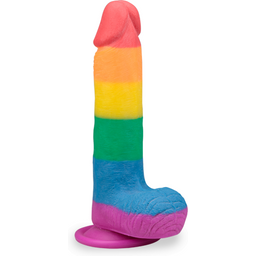Gode godemichet ventouse réaliste 19,0cm Pride gode vaginal ou anal homme ou femme - Multicolore