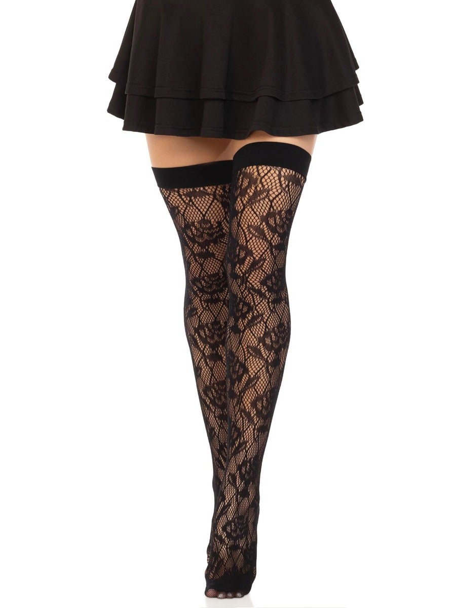 Bas 6216 dentelle roses