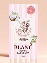 Tablette Aphrodisiaque Chocolat Blanc Coco et Baie de Goji - 100g