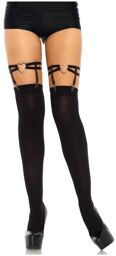 Porte-Jarretelles Double Bandes avec Coeur Noir