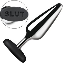 XR Brands - Plug Anal Butt Slut en Métal et Silicone - Argent