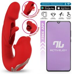 Mouty - Vibromasseur Rabbit Biting & Flipping avec App - Rouge