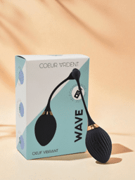 WAVE, Un Œuf vibrant noir USB avec télécommande, dans un silicone médical doux et lisse
