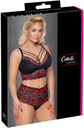Set lingerie en dentelle noire avec brassière sans armatures et culotte taille haute Noir