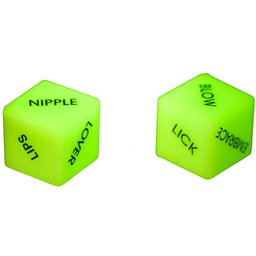 Dés de l'Amour Glow in the Dark Set - Version en anglais