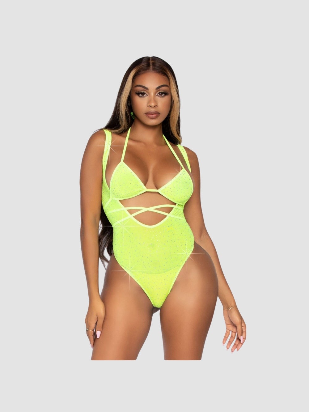 Maillot de Bain 2 Pièces 89284 Body Jaune Fluo