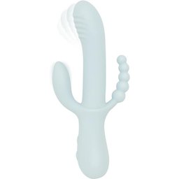 - Triple Stimulation Vibe - Soft Silicone - Bleu