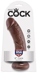 Gode réaliste à ventouse marron - 20 cm