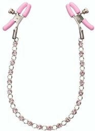 Pinces à Tétons Crystal Chain Rose