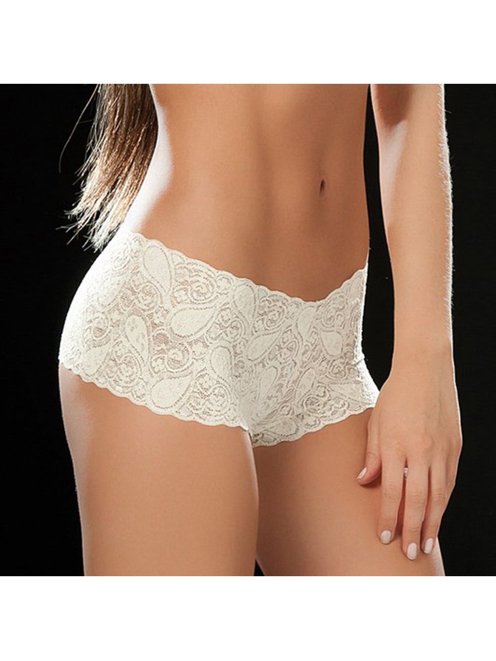 Shorty 90 Hot Dentelle Blanc