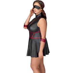 Cottelli Bondage Curves Robe de Bondage Noire Wetlook avec Bandeau