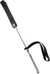 Cravache Métal Courte mèche Longue Noir Noir