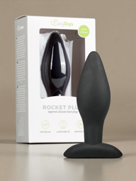 Plug anal en silicone noir moyen