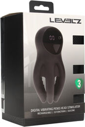 Stimulateur de tête en silicone vibrant numérique avec tentacules - Noir