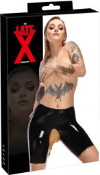 Short cycliste en latex avec poche urine Noir