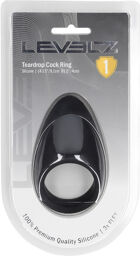 Cockring en silicone en forme de goutte - Noir