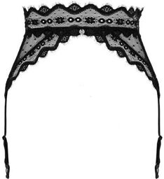 Porte-Jarretelles Marrbel Maille & Dentelle Noire Noir
