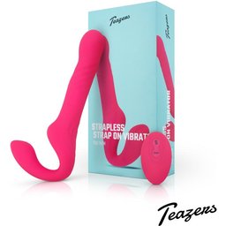 Vibromasseur pour gode-ceinture sans harnais - Rose